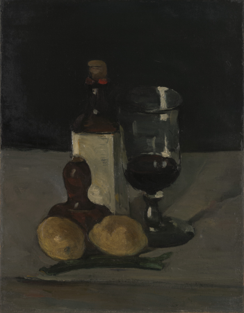Still Life with Bottle, Glass, and Lemon (Bouteille, verre et citrons), Paul Cézanne, between 1867 and 1869