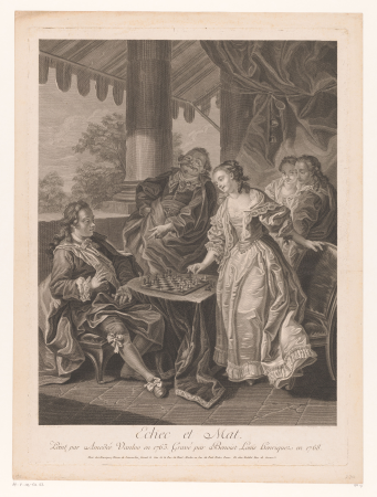 Schakend gezelschap, RP-P-OB-63.143, Charles-Amédée-Philippe van Loo, 1768