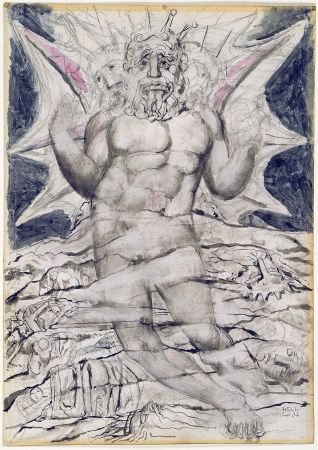Illustrations to Dante's Divine Comedy, object 72 Butlin 812-69 recto Lucifer, William Blake