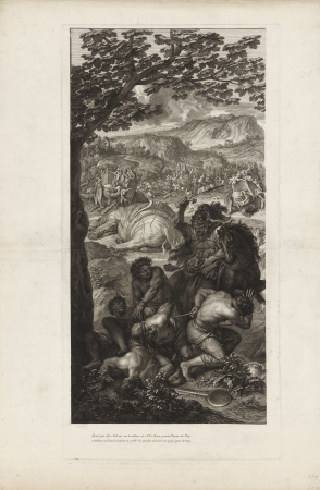 Alexander de Grote en Poros (buitenste linker blad), RP-P-OB-73.320, Gérard Audran, between 1650 and 1703