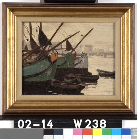 Three peat ships on the IJ, Willem Witsen, between 1880 and 1923