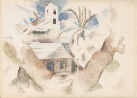 Bermuda No. 1, Tree and House, Charles Demuth, 1917