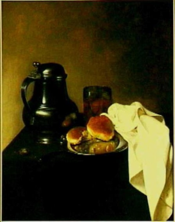 Still life with a jug and other objects on a table, Jan Jansz den Uyl, circa 1640