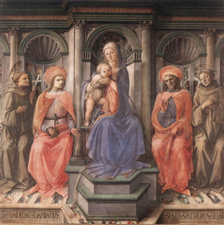 Madonna and Child Enthroned with Saints, Filippo Lippi, circa 1445