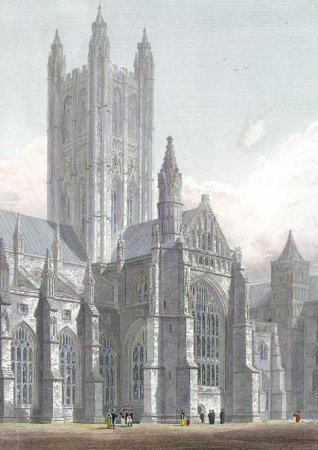 Canterbury Cathedral, Central Tower, South Transept &c. engraved by J.LeKeux after a picture by G.Cattermole, 1821 edited, George Cattermole, 1910