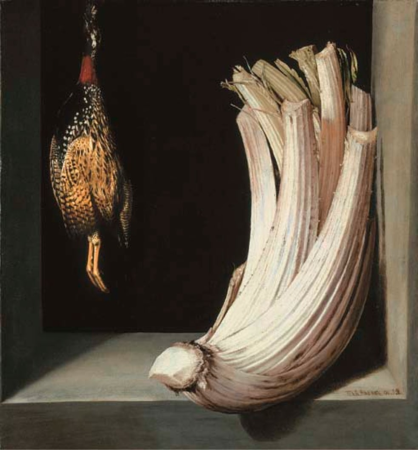 Still life with a cardoon and francolin, Juan Sánchez Cotán, 1603