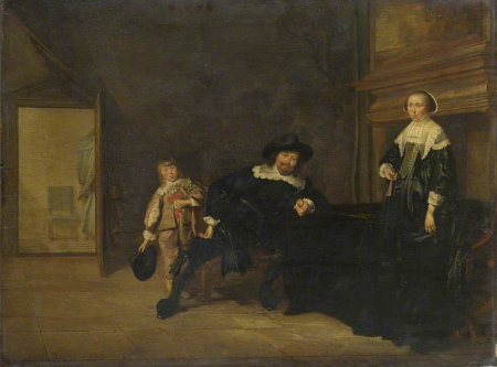 Portrait of a Man, a Woman and a Boy in a Room, Pieter Codde, 1640