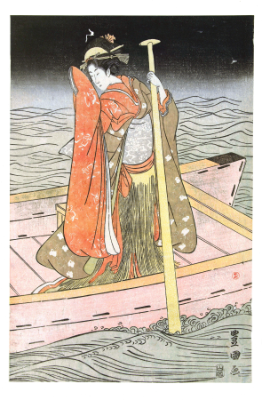 Jonge vrouw in boot, AK-MAK-928FXD, Utagawa Toyokuni I, between 1800 and 1802