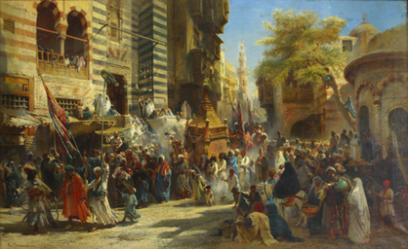 Muhammed's carpet moving from Mecca to Cairo, Konstantin Makovsky, 1875