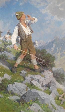 Goatherd on the Alm, Fritz Freund, Probably circa 1890