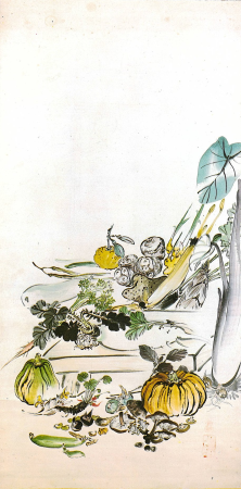 'The Death of Buddha', ink and color on paper by Shibata Zeshin, c. 1840s, circa 1840s