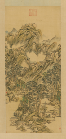 "Wang Yuan Qiqing Mountain Overlapping Green Axis", Wang Yuanqi