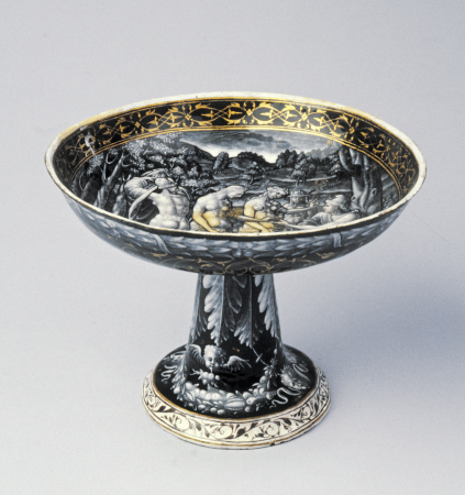 Footed Dish with the Judgment of Paris, Pierre Courteys