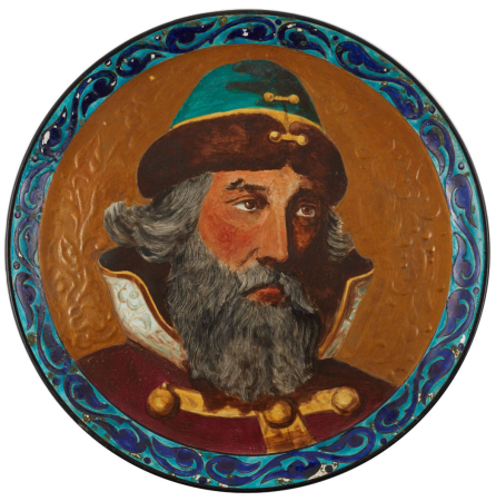 A dish with a portrait of a boyar 1882, Alexey Bogolyubov