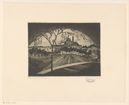 Zonsondergang Coucher de soleil (originele titel op object), RP-P-1952-849, Lodewijk Schelfhout, between 1915 and 1919