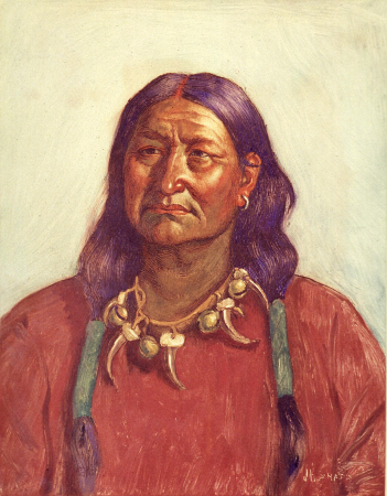 Chief Two Moons - Cheyenne, Joseph Henry Sharp, circa 1900