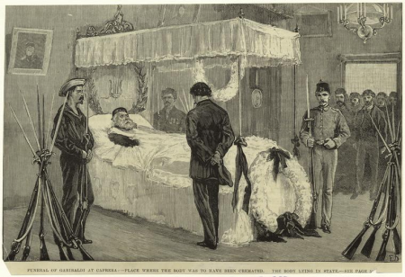 Funeral of Garibaldi at Caprera: the body lying in state., Frank Dadd, 17 June 1882