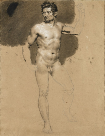 Academy of a man standing - attributed to Constance Charpentier, Constance Marie Charpentier