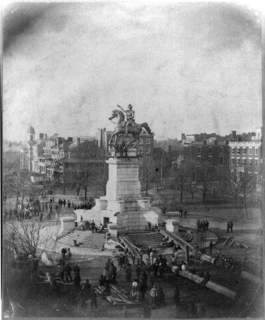 Unveiling of the statue of George Washington by Thomas Crawford, in Richmond, Virginia, Feb. 22, 1852 (i.e. 1858) LCCN2006677599