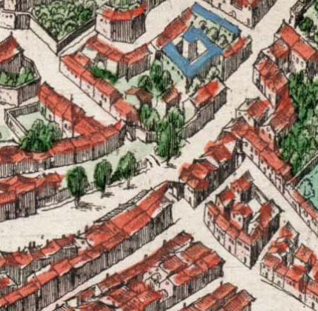 Portail Magnanen on 17th century Avignon map, 1663
