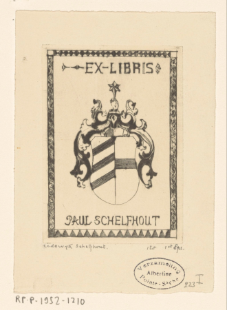 Ex libris van Paul Schelfhout, RP-P-1952-1210, Lodewijk Schelfhout, 1943