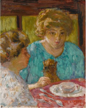 TWO LADIES WITH CAT AT TABLE (THE TWO SISTERS), Pierre Bonnard, Painted in 1906.