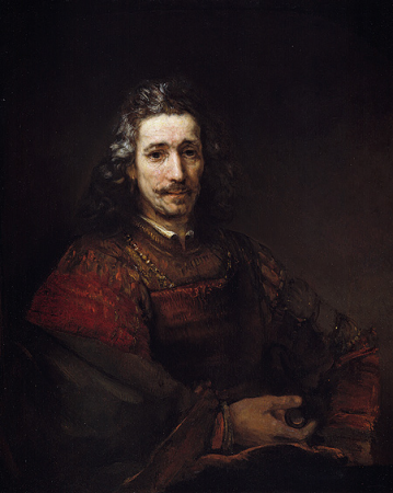 Man with a Magnifying Glass, Rembrandt, 1660s