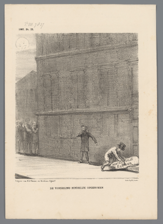 Spotprent over de opvolging van Trakranen door Hasselman, 1867, RP-P-OB-89.878, Johan Michaël Schmidt Crans