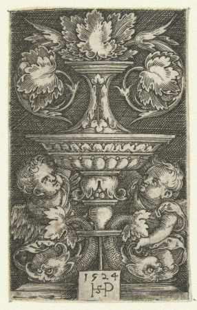 Vaas met bladranken, rustend op twee dolfijnen, RP-P-OB-8100, between 1510 and 1524