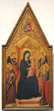 Virgin and Child with Sts. Louis of Toulouse and Michael, Luca di Tommè, before 1362