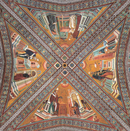 Fresco cycle on the life of St. Francis of Assisi, scene: Isaac rejects Esau, Giotto, circa 1292-1294