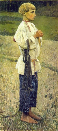Vision of the child Bartholomaeus (sketch of boy), Mikhail Nesterov