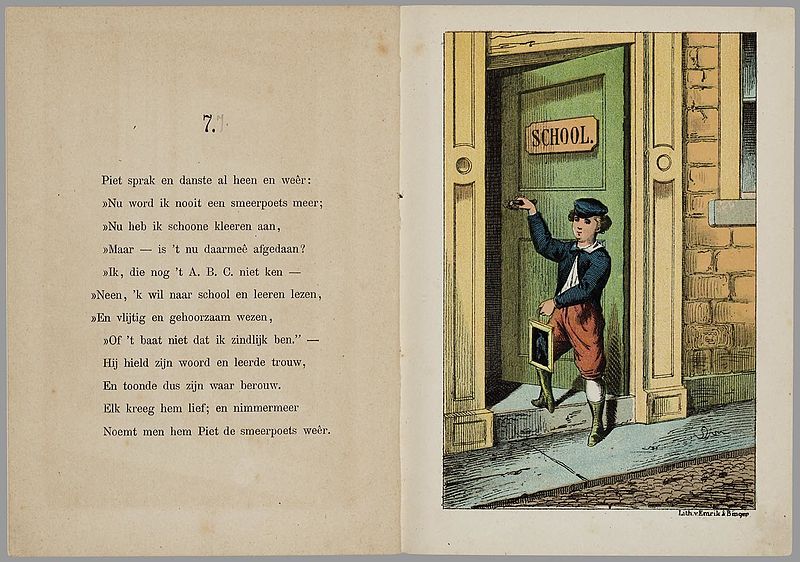Piet the Grease-Poets: his repentance and conversion, for children's amusement and instruction, in picture and rhyme / after Carl Ludwig Thienemann, Heinrich Hoffmann