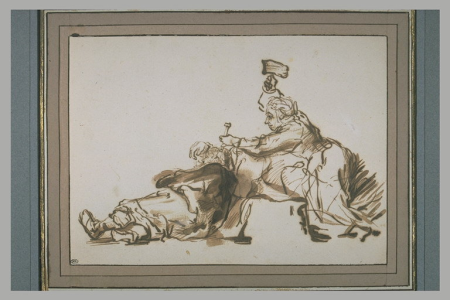 Rembrandt - Manière de - Jahel enfonçant un clou dans la tête de Sisara, INV 22986, Recto, Rembrandt