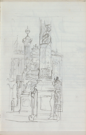 Ornamentele zuilen, Parijs, RP-T-1949-664-52, Marius Bauer, between 1877 and 1932