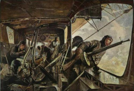Engine gondola of a Zeppelin airship., Felix Schwormstädt, 1917