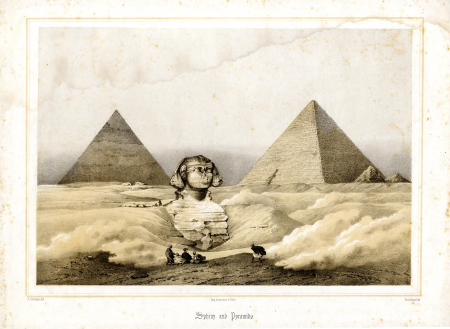 Sphinx and Pyramids, Alphonse Bichebois, 1830-1835 (c.)