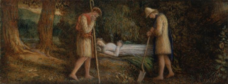 Imogen and the Shepherds, from Cymbeline, Act IV, scene ii, James Smetham, circa 1874