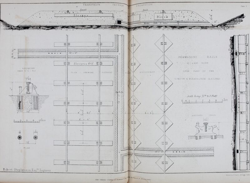 Railway practice. A collection of working plans and practical details of construction in the public works of the most celebrated engineers on the several railways, canals, and other public works (14571691899), Samuel Charles Brees, 1836
