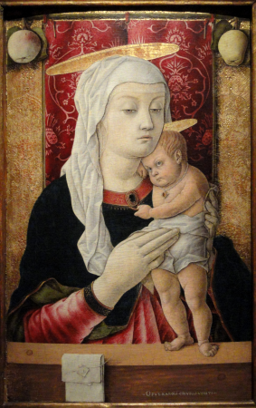 Madonna and Child by Carlo Crivelli, Venice, c. 1468, tempera and oil on panel - San Diego Museum of Art - DSC06726, Carlo Crivelli