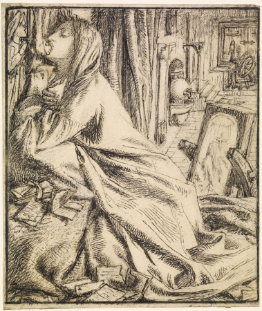 Design for Moxon's Tennyson - Mariana in the South, Dante Gabriel Rossetti, between 1856 and 1857
