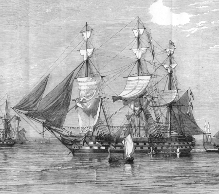 HMS Prince Regent at The British Fleet at Spithead in July 1853, Edward Duncan, 6 August 1853