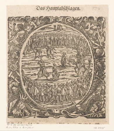 Onthoofding Das hauptabschlagen (titel op object), RP-P-OB-21.395(R), Jost Amman, 1573