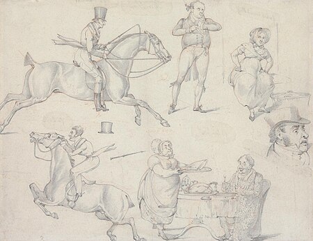 Symptoms: of None of Your Stuff, of a Declaration, of a Meltonian, of Is that a Writ I See Before Me, of a Love Feast, of a Buck, Henry Thomas Alken, between 1818 and 1822