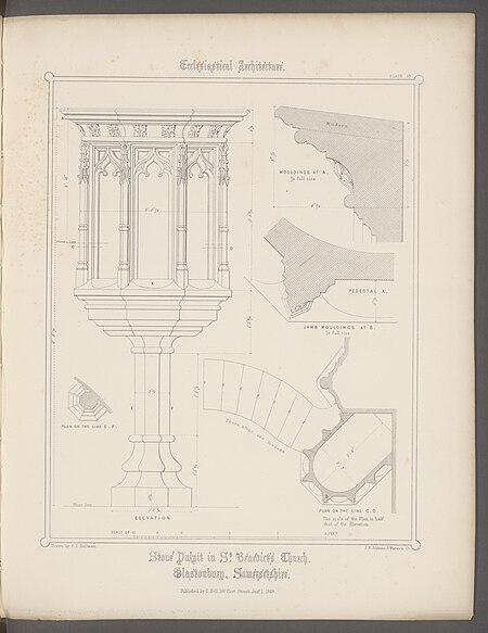 Examples of antient pulpits existing in England: selected and drawn form sketches and measurement taken on the spot, with descriptive letter-press, Francis Thomas Dollman