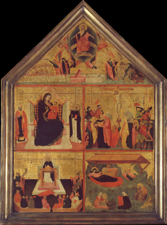 The Last Judgment; The Virgin and Child with a Bishop-Saint and Saint Peter Martyr; The Crucifixion; The Glorification of Saint Thomas Aquinas; The Nativity, Master of the Dominican Effigies, circa 1325