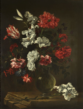 Micheux Fleurs dans un vase en verre, Michel Nicolas Micheux