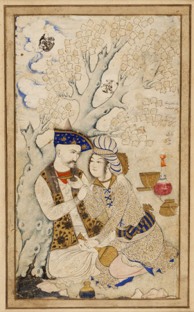 Portrait of Shah Abbas and his Page, Muhammad Qasim, 10 February 1627
