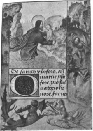 St Christophe (KBR, ms. IV 40, 123r), circa 1485