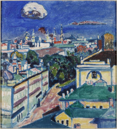 Kandinsky - View of Moscow from the Window of Kandinsky's Apartment at No. 1, Zubovsky Square, circa 1916, Wassily Kandinsky, circa 1916